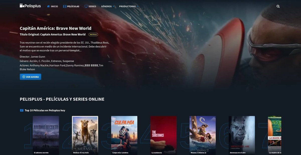 PelisPlusHD Streams Free Spanish Movies and Series in HD